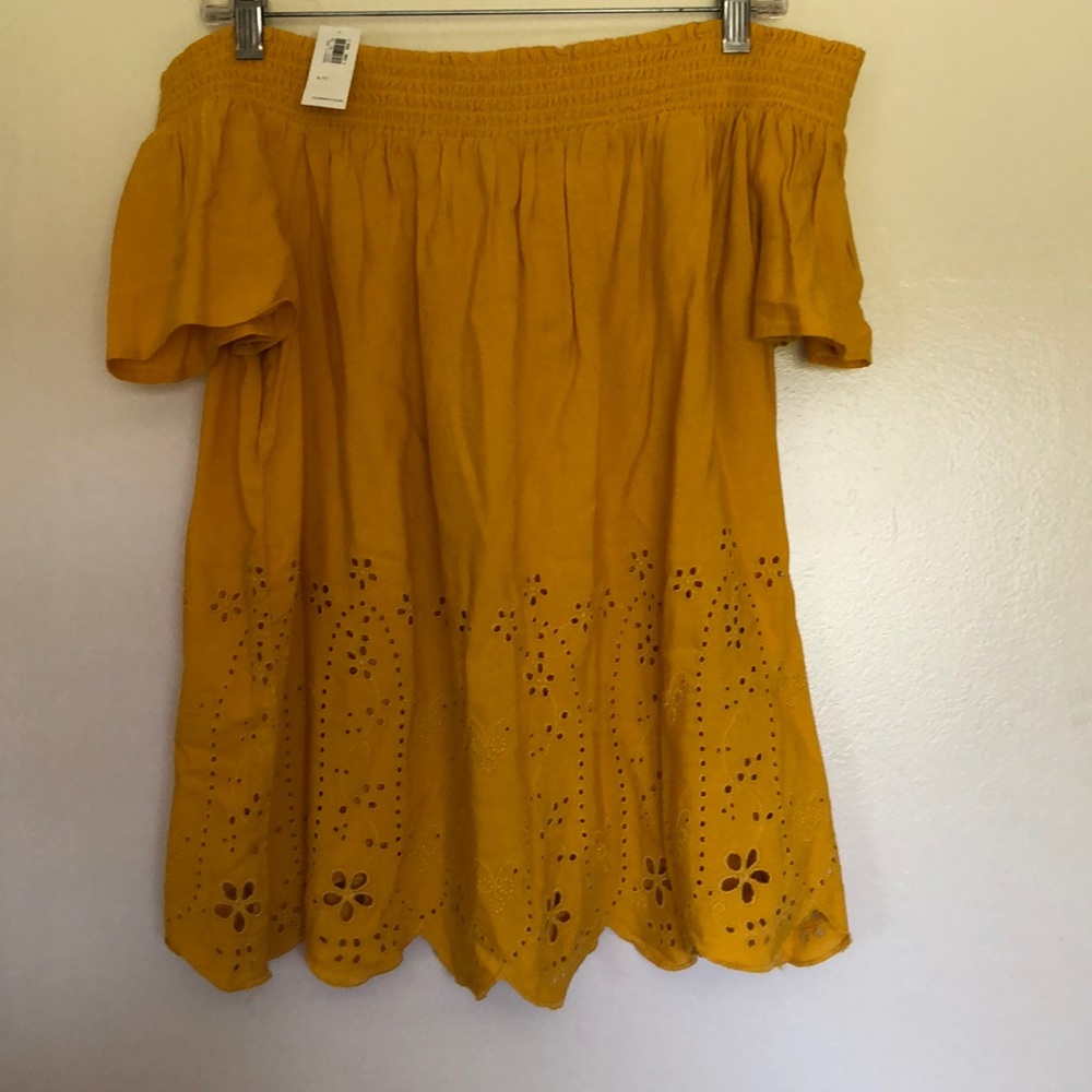 Off the shoulder scalloped blouse